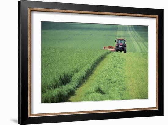 Tractor Cutting Grass for Silage-Jeremy Walker-Framed Photographic Print