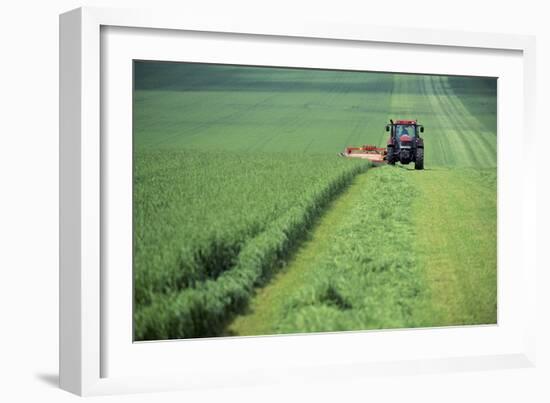 Tractor Cutting Grass for Silage-Jeremy Walker-Framed Photographic Print