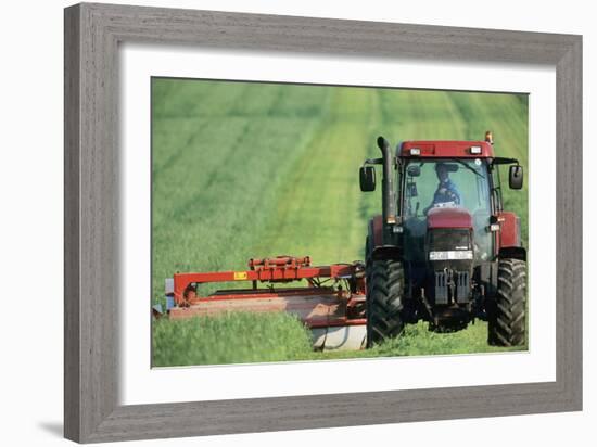 Tractor Cutting Grass for Silage-Jeremy Walker-Framed Photographic Print