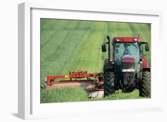 Tractor Cutting Grass for Silage-Jeremy Walker-Framed Photographic Print