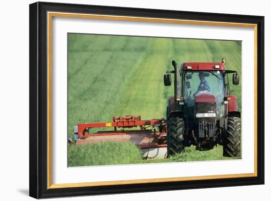 Tractor Cutting Grass for Silage-Jeremy Walker-Framed Photographic Print