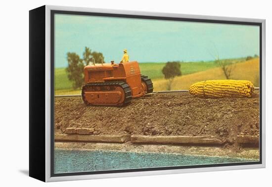 Tractor Hauling Giant Ear of Corn-null-Framed Stretched Canvas