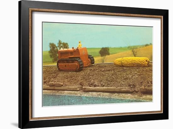 Tractor Hauling Giant Ear of Corn-null-Framed Art Print