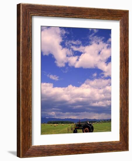 Tractor in Field, Eastern Washington, USA-Terry Eggers-Framed Photographic Print