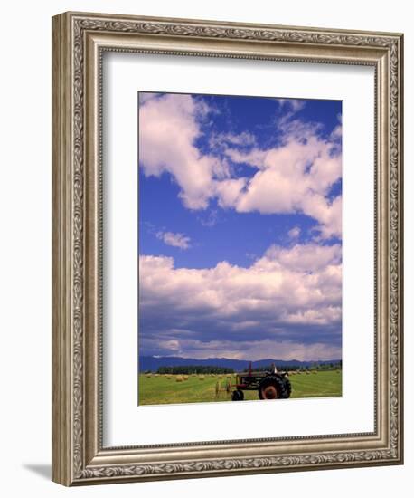 Tractor in Field, Eastern Washington, USA-Terry Eggers-Framed Photographic Print