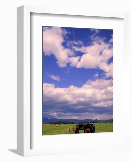 Tractor in Field, Eastern Washington, USA-Terry Eggers-Framed Photographic Print