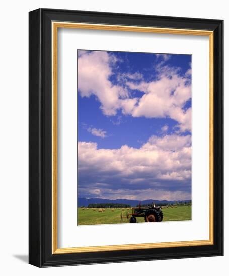 Tractor in Field, Eastern Washington, USA-Terry Eggers-Framed Photographic Print