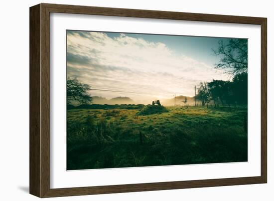 Tractor Landscape, Misty Sonoma County Morning, Bay Area-Vincent James-Framed Photographic Print