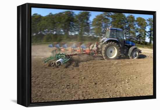 Tractor Ploughing a Field-Jeremy Walker-Framed Premier Image Canvas