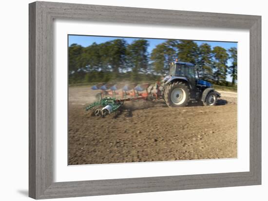 Tractor Ploughing a Field-Jeremy Walker-Framed Photographic Print