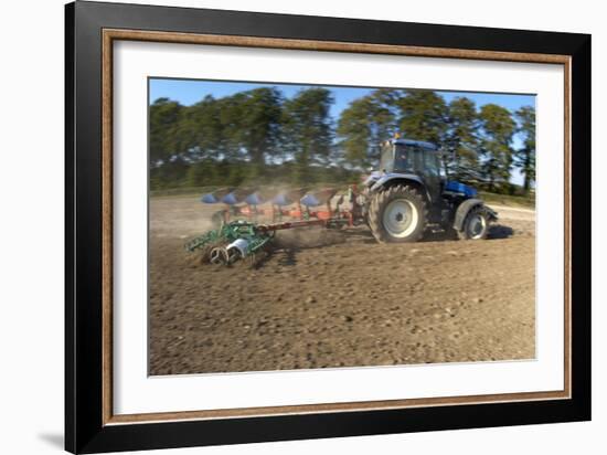 Tractor Ploughing a Field-Jeremy Walker-Framed Photographic Print