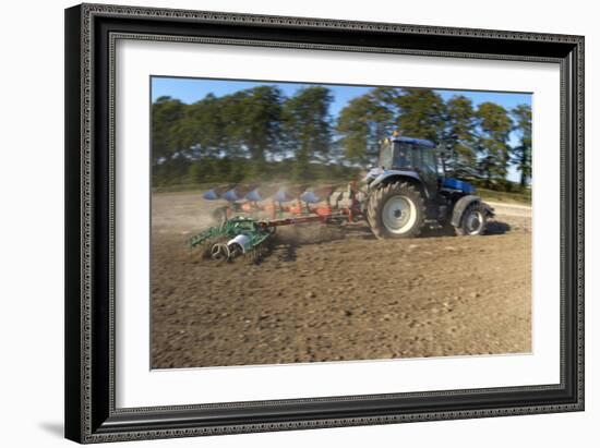 Tractor Ploughing a Field-Jeremy Walker-Framed Photographic Print