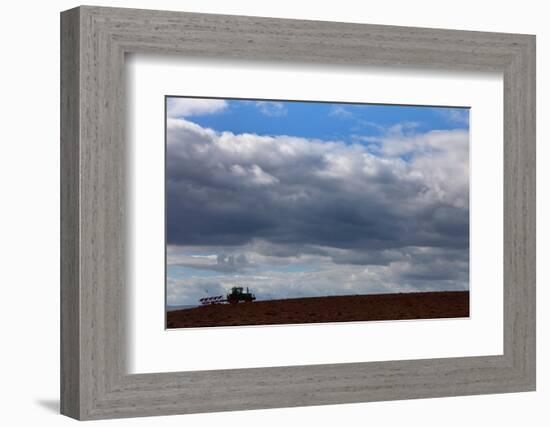 Tractor Ploughing Field, Near Fenor, County Waterford, Ireland-null-Framed Photographic Print