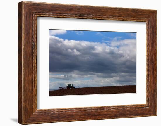 Tractor Ploughing Field, Near Fenor, County Waterford, Ireland-null-Framed Photographic Print