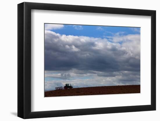 Tractor Ploughing Field, Near Fenor, County Waterford, Ireland-null-Framed Photographic Print