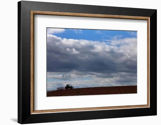 Tractor Ploughing Field, Near Fenor, County Waterford, Ireland-null-Framed Photographic Print