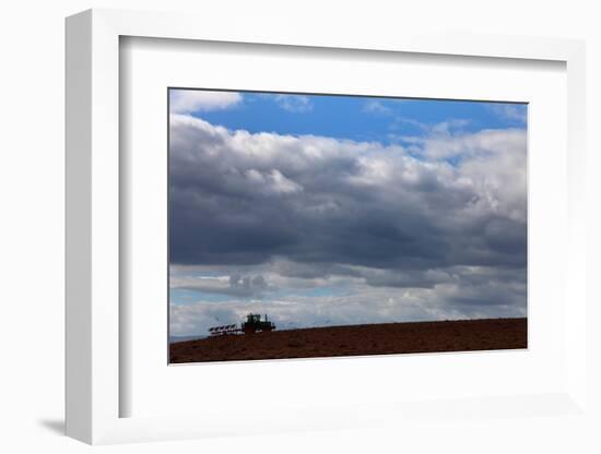 Tractor Ploughing Field, Near Fenor, County Waterford, Ireland-null-Framed Photographic Print