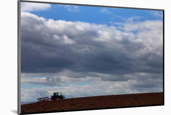 Tractor Ploughing Field, Near Fenor, County Waterford, Ireland-null-Mounted Photographic Print