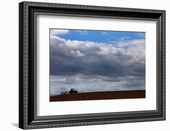 Tractor Ploughing Field, Near Fenor, County Waterford, Ireland-null-Framed Photographic Print