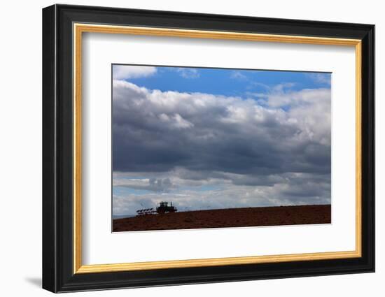 Tractor Ploughing Field, Near Fenor, County Waterford, Ireland-null-Framed Photographic Print