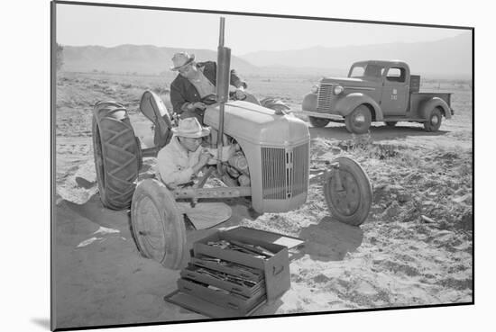 Tractor Repair: Driver Benji Iguchi, Mechanic Henry Hanawa,-Ansel Adams-Mounted Art Print