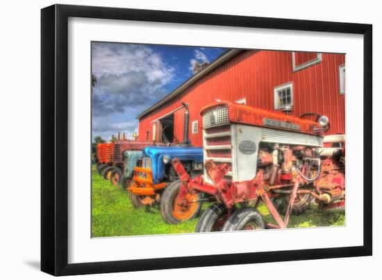 Tractors and Barn-Robert Goldwitz-Framed Giclee Print