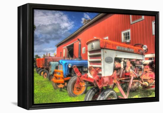 Tractors and Barn-Robert Goldwitz-Framed Premier Image Canvas