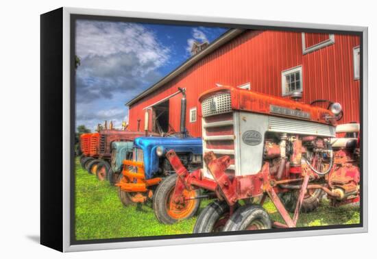 Tractors and Barn-Robert Goldwitz-Framed Premier Image Canvas