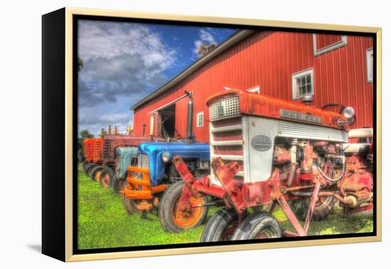 Tractors and Barn-Robert Goldwitz-Framed Premier Image Canvas