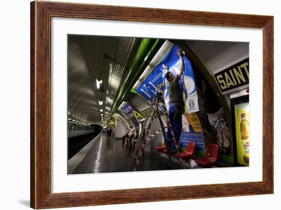 Trade, Bill-Sticker, Paris Métro-null-Framed Photographic Print