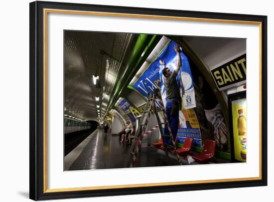 Trade, Bill-Sticker, Paris Métro-null-Framed Photographic Print