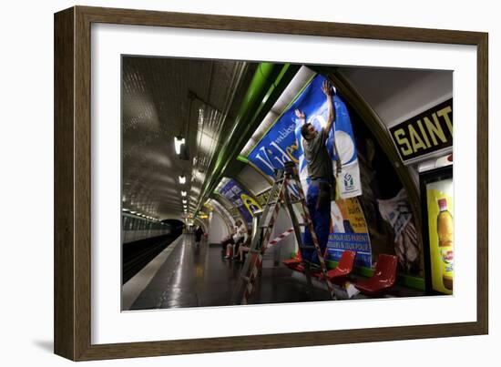 Trade, Bill-Sticker, Paris Métro-null-Framed Photographic Print