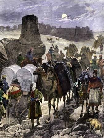 Trade Caravans on the Silk Road, the Great Highway of