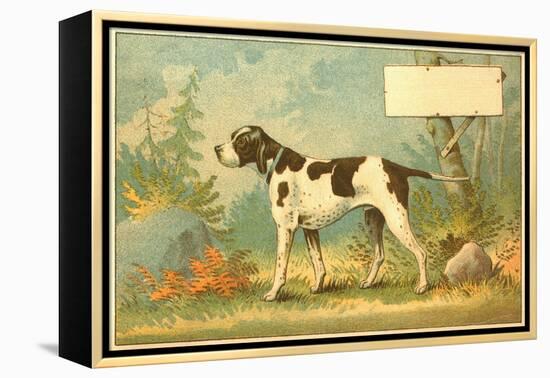 Trade Card of a Hound Dog in the Forest-null-Framed Premier Image Canvas