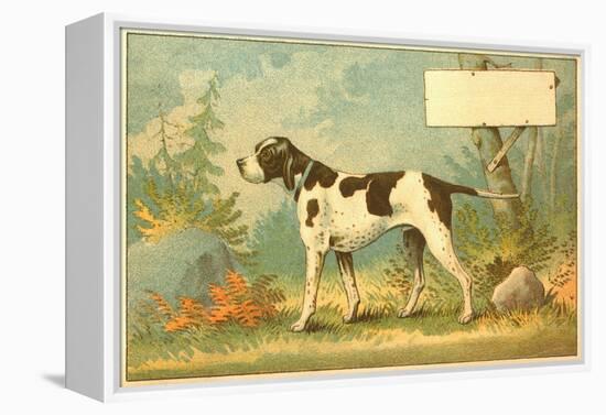 Trade Card of a Hound Dog in the Forest-null-Framed Premier Image Canvas