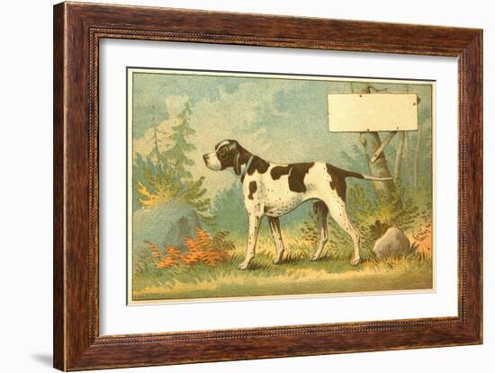 Trade Card of a Hound Dog in the Forest-null-Framed Giclee Print