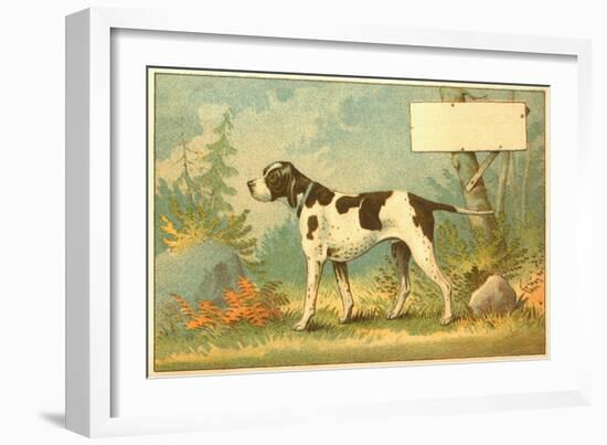 Trade Card of a Hound Dog in the Forest-null-Framed Giclee Print