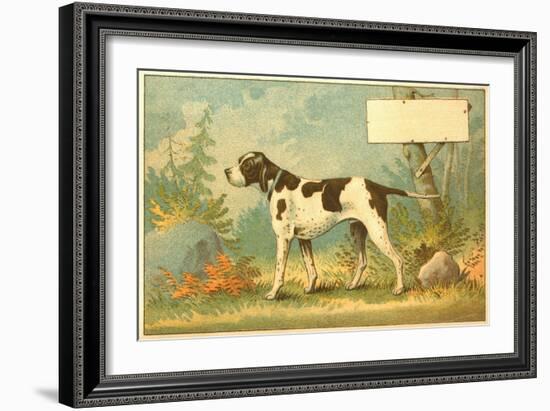 Trade Card of a Hound Dog in the Forest-null-Framed Giclee Print