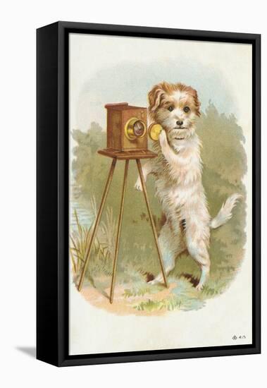 Trade Card of a Terrier Photographer-null-Framed Premier Image Canvas