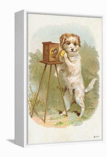 Trade Card of a Terrier Photographer-null-Framed Premier Image Canvas