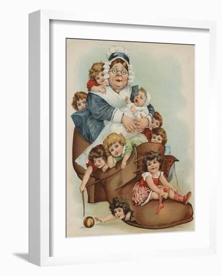 Trade Card with the Old Woman Who Lived in a Shoe-Paper Rodeo-Framed Giclee Print