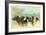 Trade Card with the Profiles of Five Different Dog Breeds-null-Framed Giclee Print