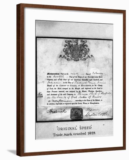 Trademark Certificate, 1849 (1963)-Michael Walters-Framed Photographic Print