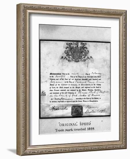 Trademark Certificate, 1849 (1963)-Michael Walters-Framed Photographic Print
