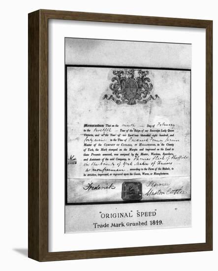 Trademark Certificate, 1849 (1963)-Michael Walters-Framed Photographic Print