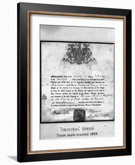 Trademark Certificate, 1849 (1963)-Michael Walters-Framed Photographic Print