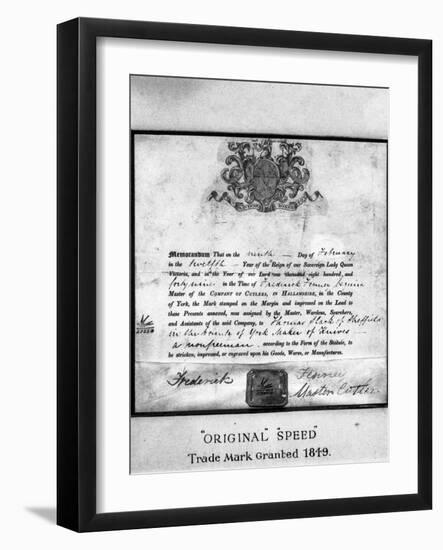 Trademark Certificate, 1849 (1963)-Michael Walters-Framed Photographic Print