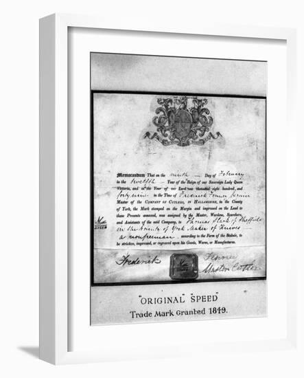 Trademark Certificate, 1849 (1963)-Michael Walters-Framed Photographic Print