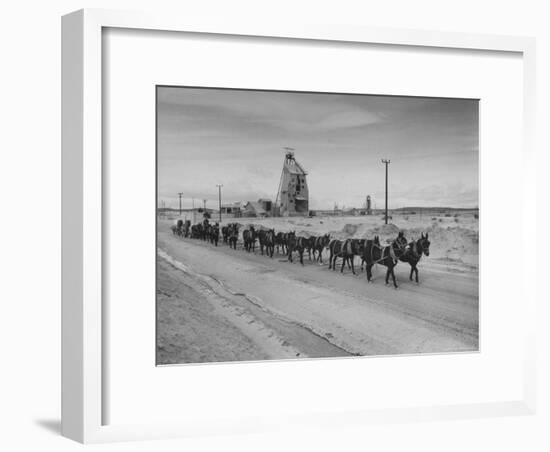 Trademark Twenty Mule Team of the US Borax Co. Pulling Wagon Loaded with Borax-Ralph Crane-Framed Photographic Print