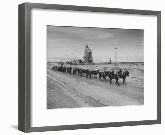 Trademark Twenty Mule Team of the US Borax Co. Pulling Wagon Loaded with Borax-Ralph Crane-Framed Photographic Print